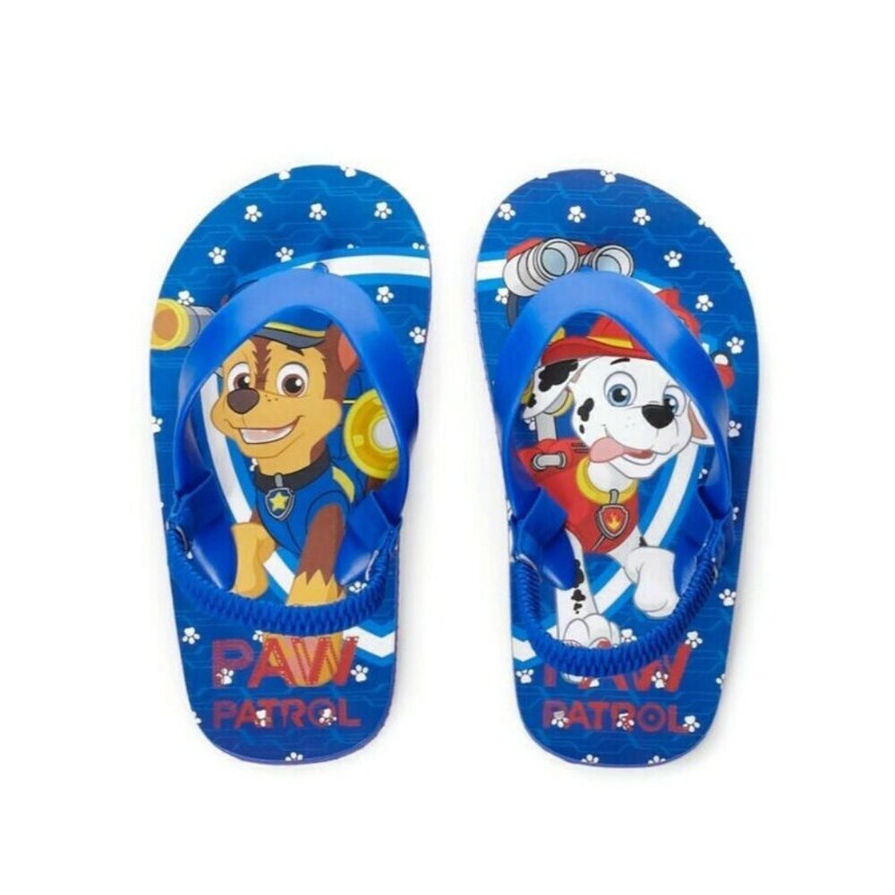 Nick Jr Paw Patrol Flip Flops Size L 9/10 Age 3-4 Toddler Boys Beach Sand Pool